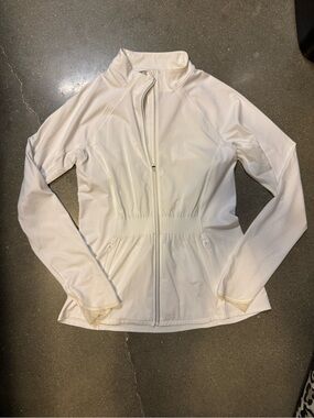 Athleta White Zip-Front Utility Jacket